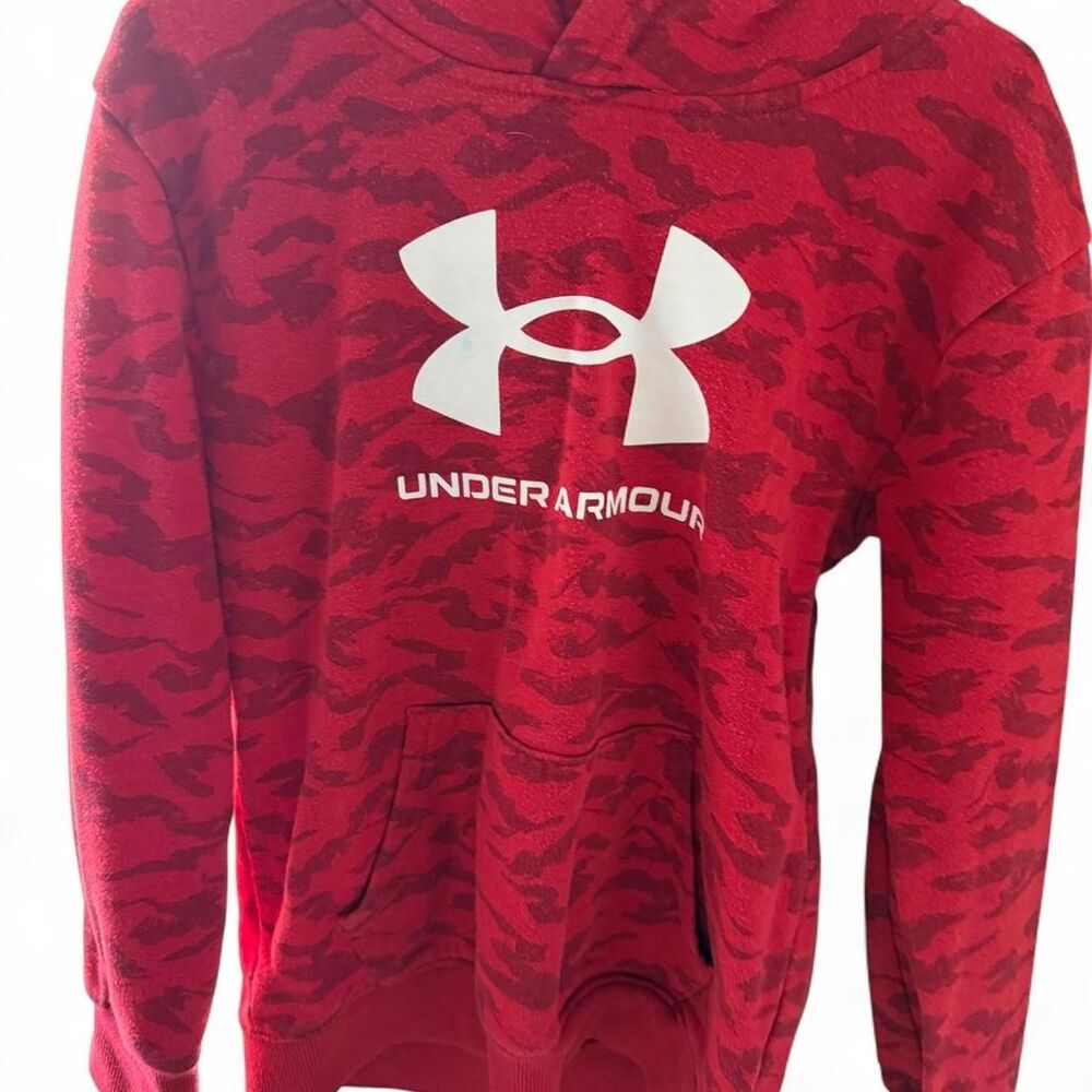 Under-armour Men's Red and Burgundy Hoodie